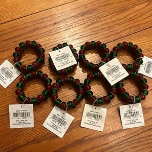 Glass bead Christmas holiday napkin rings